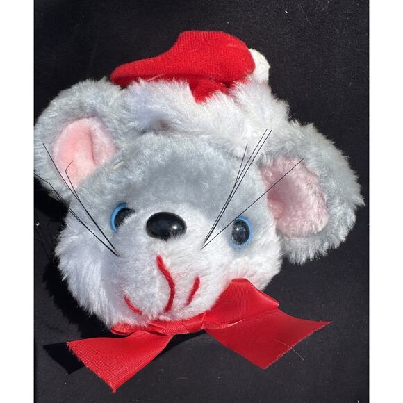 House Of Loyd Mouse Christmas Nostalgia Plush Toy Door Knob Decor Santa Hat - Picture 1 of 7
